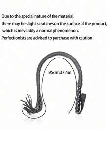 95cm Soft PU Leather Handle Professional Horse Whip, Riding Crop, Snake Whip, Training Whip, Handwoven Reusable Horse Whip, Suitable For Training, Practice And Outdoor Games, Easy To Use And Handle Equestrian Accessory, Prop