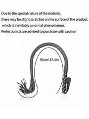 95cm Soft PU Leather Handle Professional Horse Whip, Riding Crop, Snake Whip, Training Whip, Handwoven Reusable Horse Whip, Suitable For Training, Practice And Outdoor Games, Easy To Use And Handle Equestrian Accessory, Prop