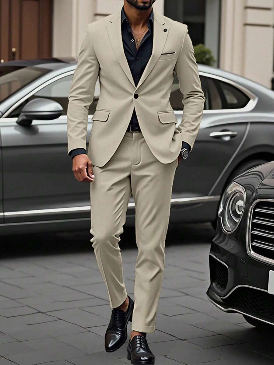 Muški poslovni formalni set sako sa reverom i pantalonama