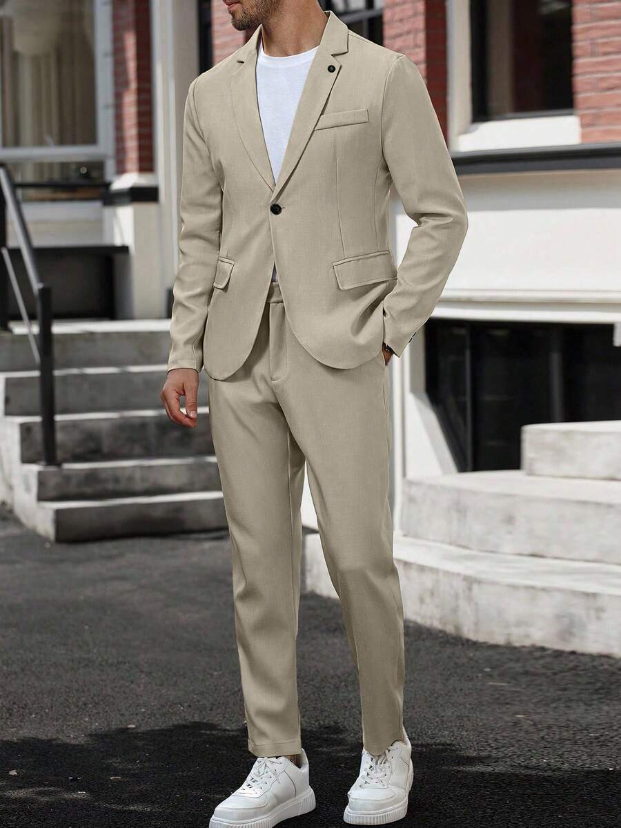 Muški poslovni formalni set sako sa reverom i pantalonama