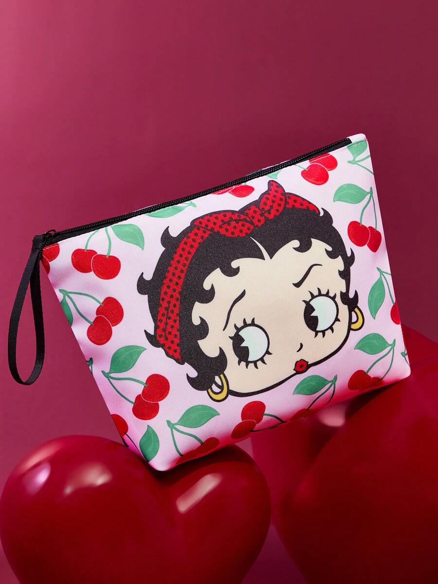 Betty Boop 1 kom set lagane kozmetičke torbe od poliesterskih vlakana sa štampanim crtanim uzorkom