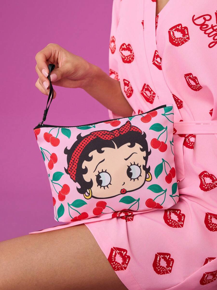 Betty Boop 1 kom set lagane kozmetičke torbe od poliesterskih vlakana sa štampanim crtanim uzorkom