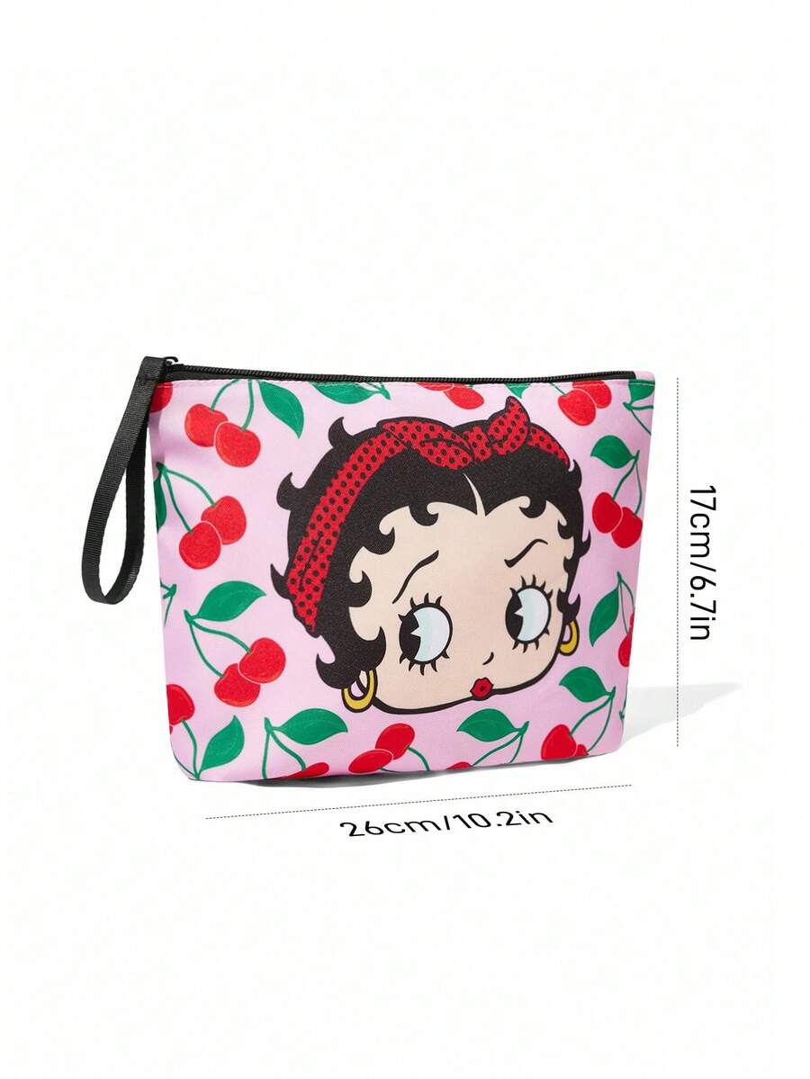 Betty Boop 1 kom set lagane kozmetičke torbe od poliesterskih vlakana sa štampanim crtanim uzorkom