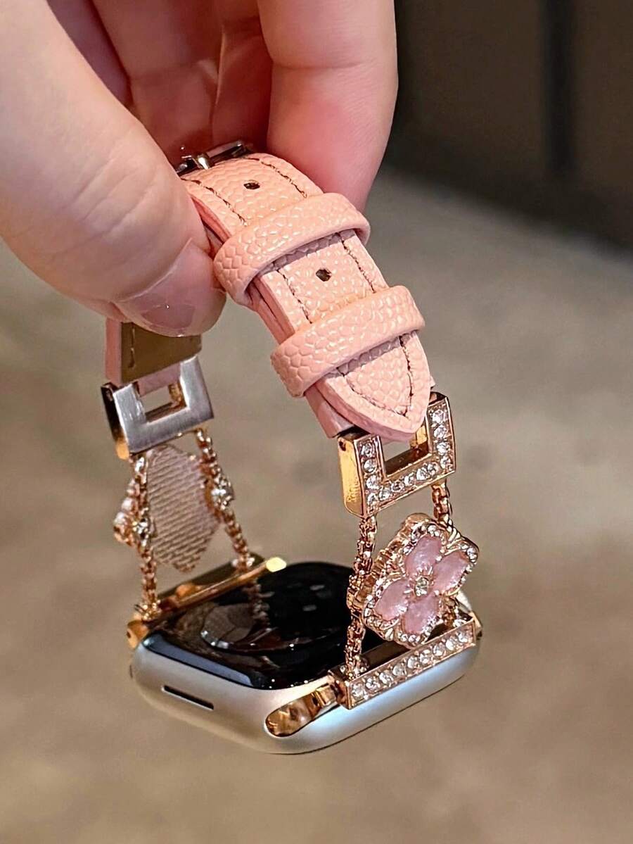 ženski zlatni sjajni kaiš za pametni sat sa  dijamantskim detaljima,  pogodan za Apple Watch 38/40/41/42/44/45/46/49mm