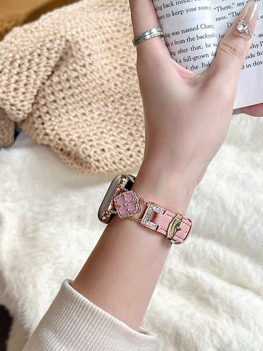 ženski zlatni sjajni kaiš za pametni sat sa  dijamantskim detaljima,  pogodan za Apple Watch 38/40/41/42/44/45/46/49mm