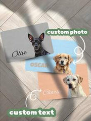 1pc Custom Pet Food Mat, Personalized Pet Photo + Name Mat, Personalized Dog Feeding Mat, Custom Cat Floor Placemat, Unique Gift For Pet Lovers, Ideal For Birthday