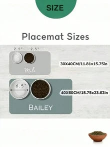 1pc Custom Pet Food Mat, Personalized Pet Photo + Name Mat, Personalized Dog Feeding Mat, Custom Cat Floor Placemat, Unique Gift For Pet Lovers, Ideal For Birthday