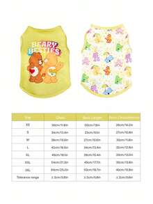 Care Bears X PETSIN PETSIN 1pc Colorful Love Bear Cartoon Print Pet Tank Top