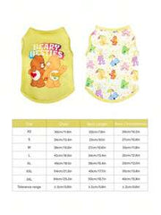 Care Bears X PETSIN PETSIN 1pc Colorful Love Bear Cartoon Print Pet Tank Top