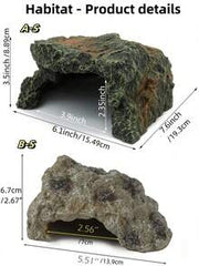 Reptile Rock Hideaway, Feeding Dish, Mane Lion Lizard, Gecko, Snake Habitat, Suitable For Glass Aquarium, Terrarium, Feeding Bowl Decor, Applicable For: Lizard, Turtle, Reptile, Amphibian, Fish