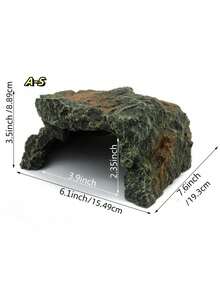 Reptile Rock Hideaway, Feeding Dish, Mane Lion Lizard, Gecko, Snake Habitat, Suitable For Glass Aquarium, Terrarium, Feeding Bowl Decor, Applicable For: Lizard, Turtle, Reptile, Amphibian, Fish