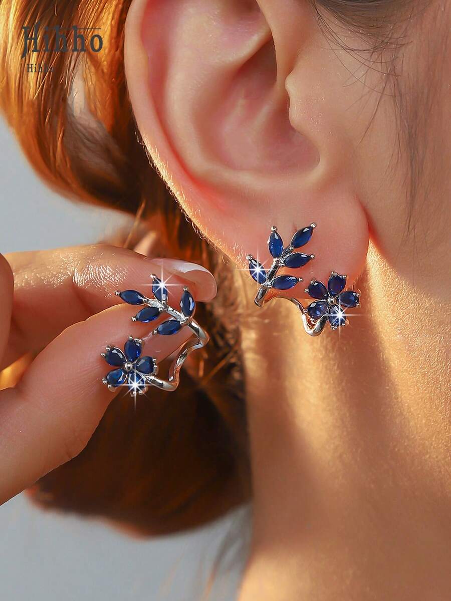 Set glamurozne viseće minđuše sa cvetnim dekorom i detaljima od bakra i kubnog cirkona za žene, za sastanke, poklon za Valentinovo, mamu, majku, Majčin dan
