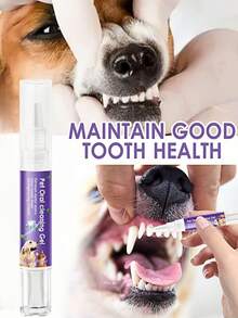 Pet Teeth Cleaning Pen Dog Teeth Cleaning Gel With Soft Brush Head - Suitable For Oral Care Of Dogs And Cats - For Fresh Breath And Gum Health - An Easy-To-Use Pet Teeth Cleaner
