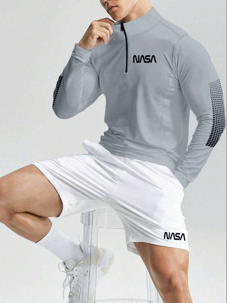 Muška ležerna sportska jakna jednobojna sa podignutom kragnom, slim fit, za teretanu