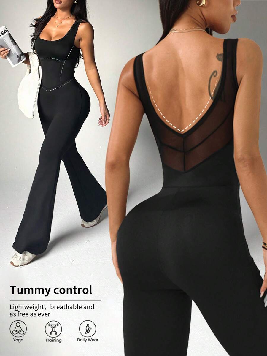 Jednobojni seksi sportski kombinezon bez rukava za žene, bodycon