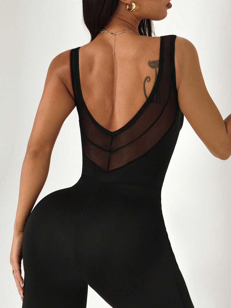 Jednobojni seksi sportski kombinezon bez rukava za žene, bodycon