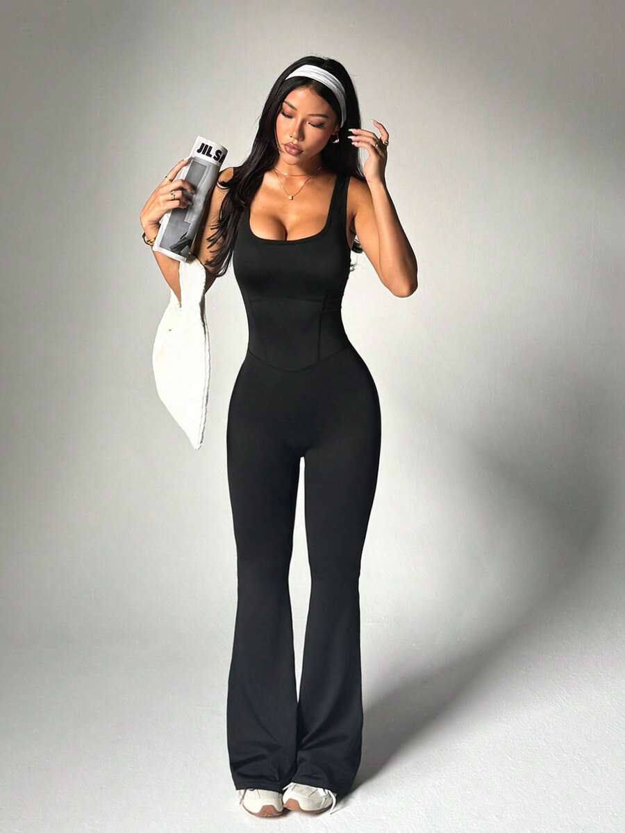 Jednobojni seksi sportski kombinezon bez rukava za žene, bodycon