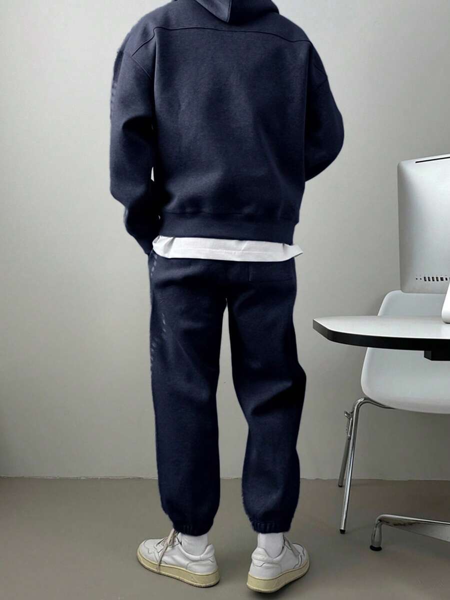 Set muški ležerni dugi dukserica sa kapuljačom i pantalone