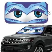 1pc Funny Car Windshield Sunshade, UV Protection, Foldable, 210T Blackout, Full Shade, Keeps Your Vehicle Cool, Suitable For Car Front Windshield