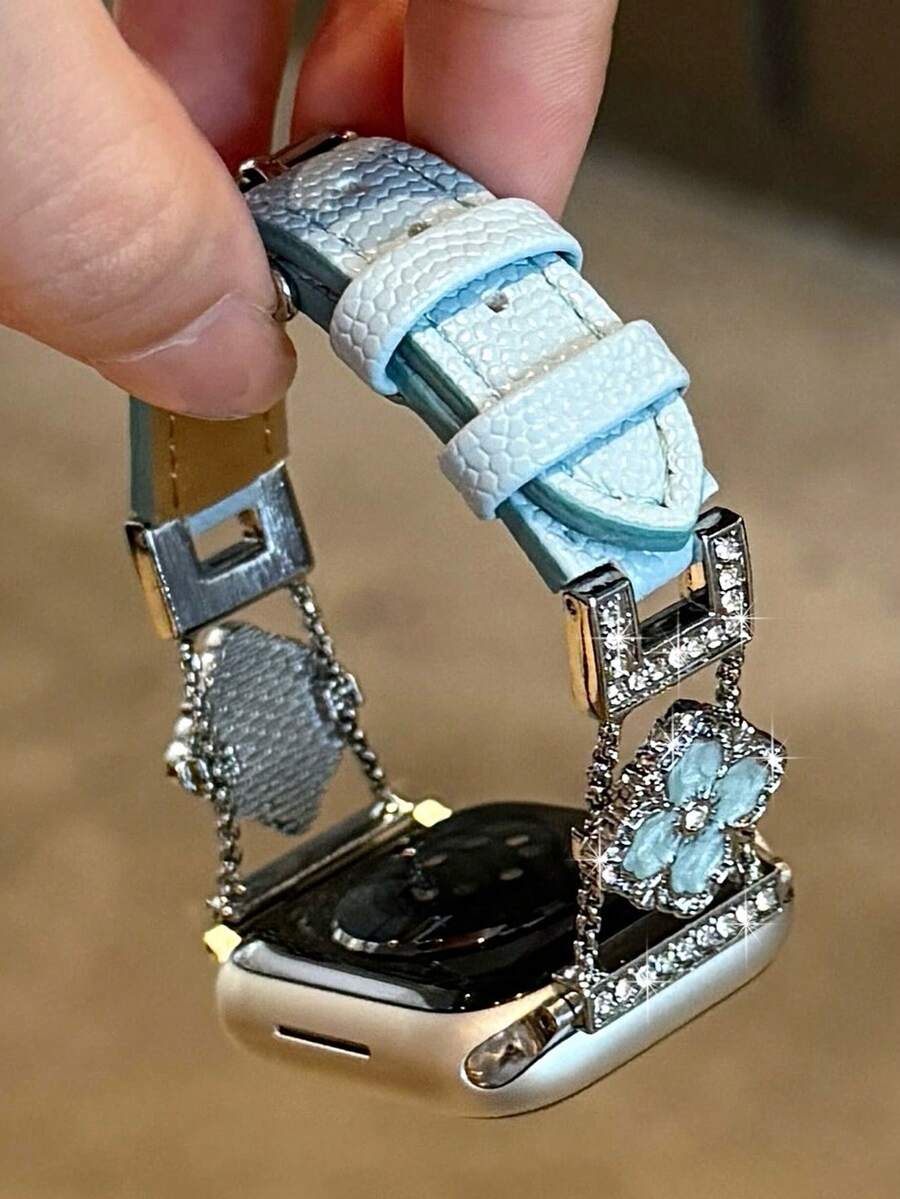 ženski zlatni sjajni kaiš za pametni sat sa  dijamantskim detaljima,  pogodan za Apple Watch 38/40/41/42/44/45/46/49mm