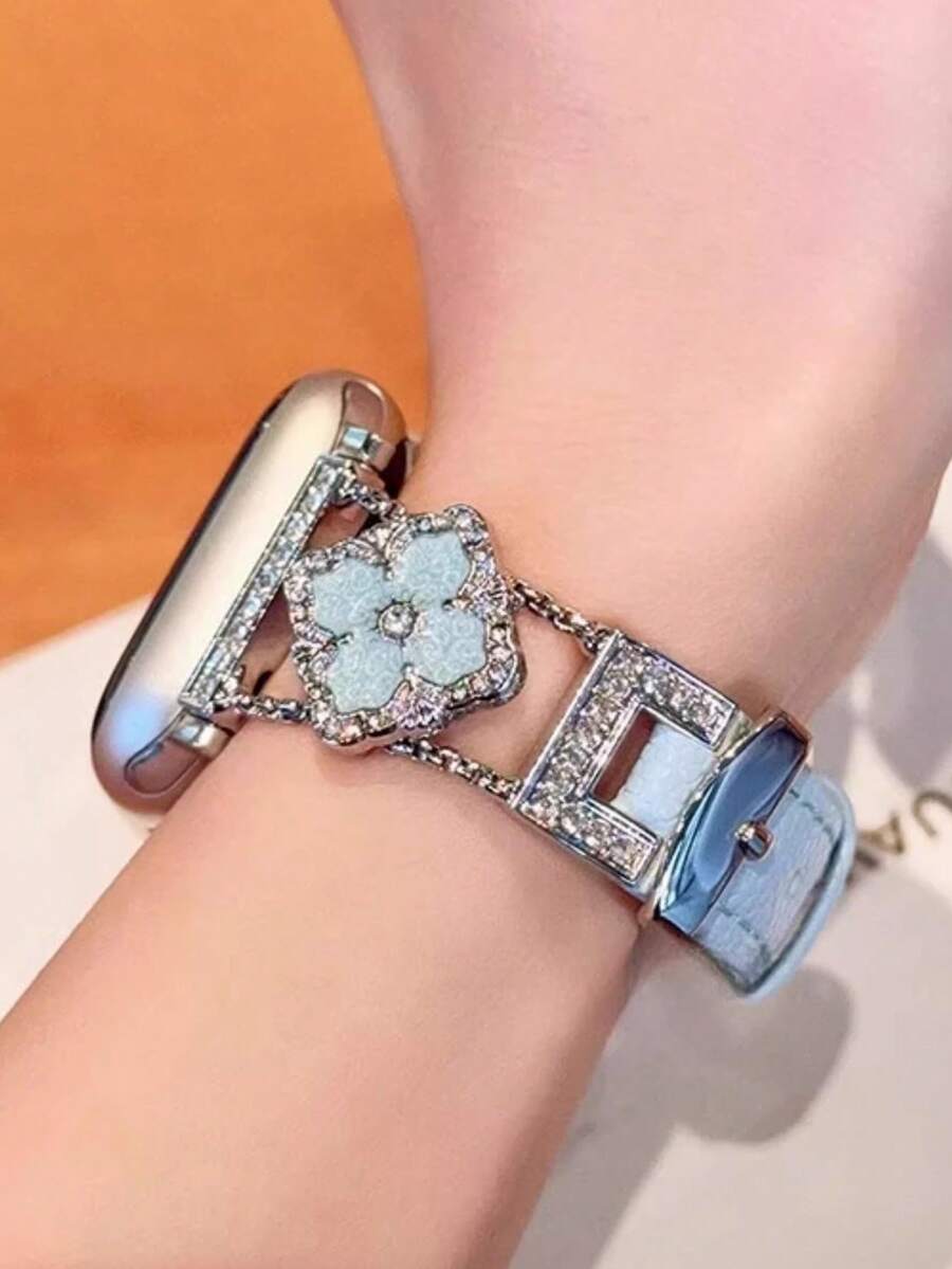 ženski zlatni sjajni kaiš za pametni sat sa  dijamantskim detaljima,  pogodan za Apple Watch 38/40/41/42/44/45/46/49mm