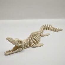 Realistic Mosasaurus Skeleton Replica For Aquarium Decor - Large Dinosaur Fossil Model With White Fins And Tail, For Fish Tank Decoration, Marine Reptile Display, Paleontology Themed Gift, Suitable For Collectors And Aquarium Hobbyists (Suitable For Fish)
