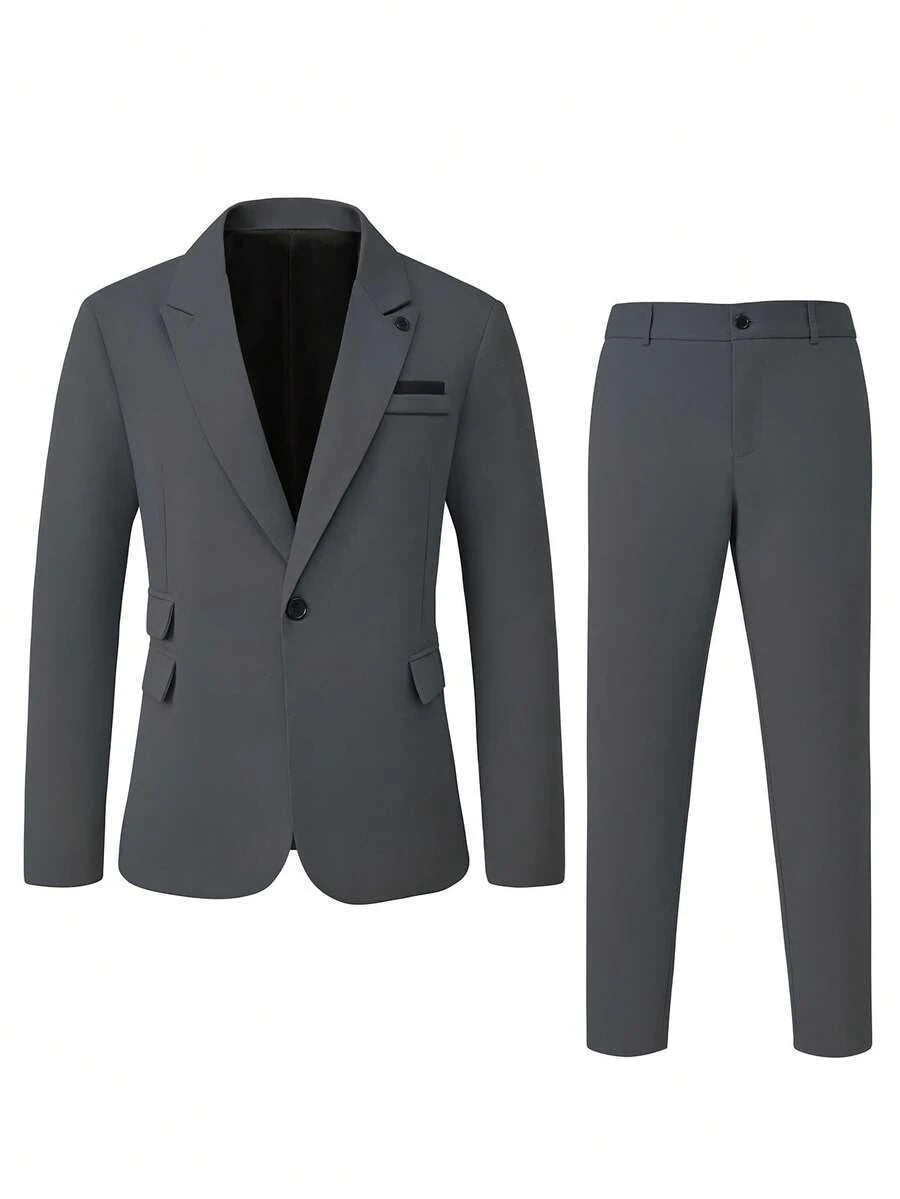 Muški poslovni set sa užim krojem, sako sa špicastim reverima i pantalone