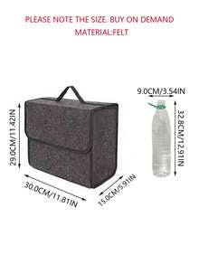 1pc Car Trunk Storage Box Felt Material Small Size Foldable Portable Organizer