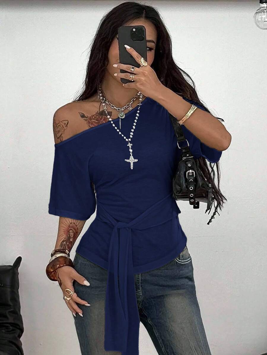 Slim Fit Asimetrična Bluza