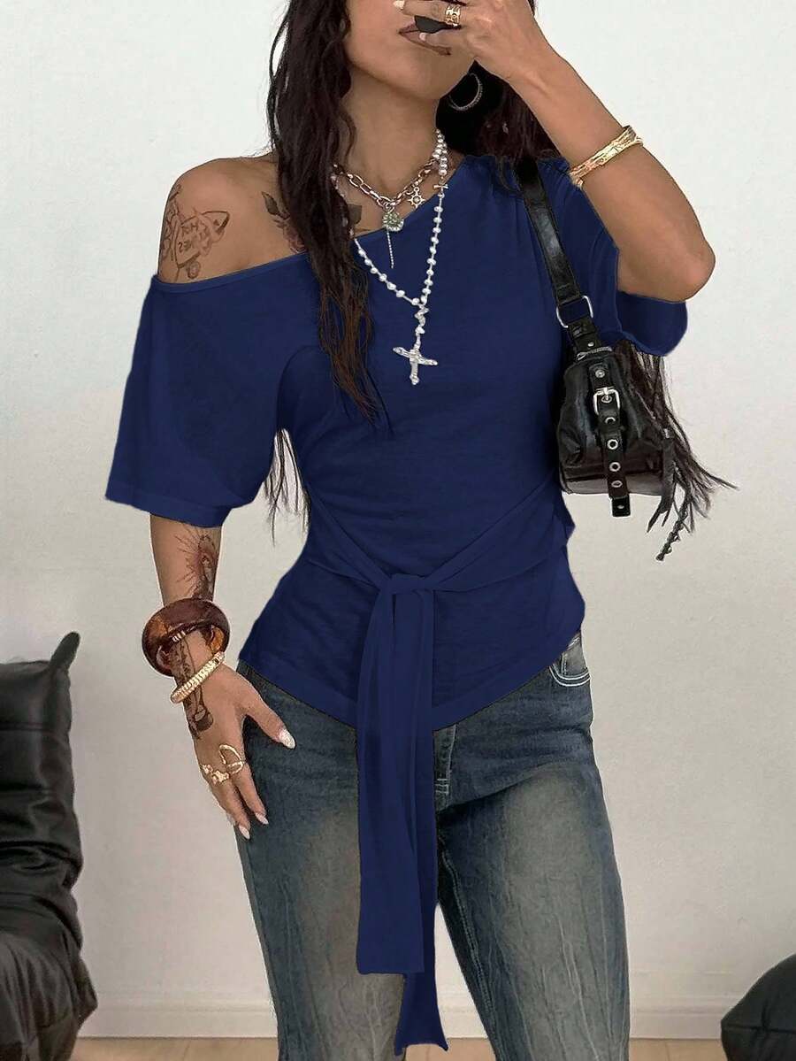Slim Fit Asimetrična Bluza