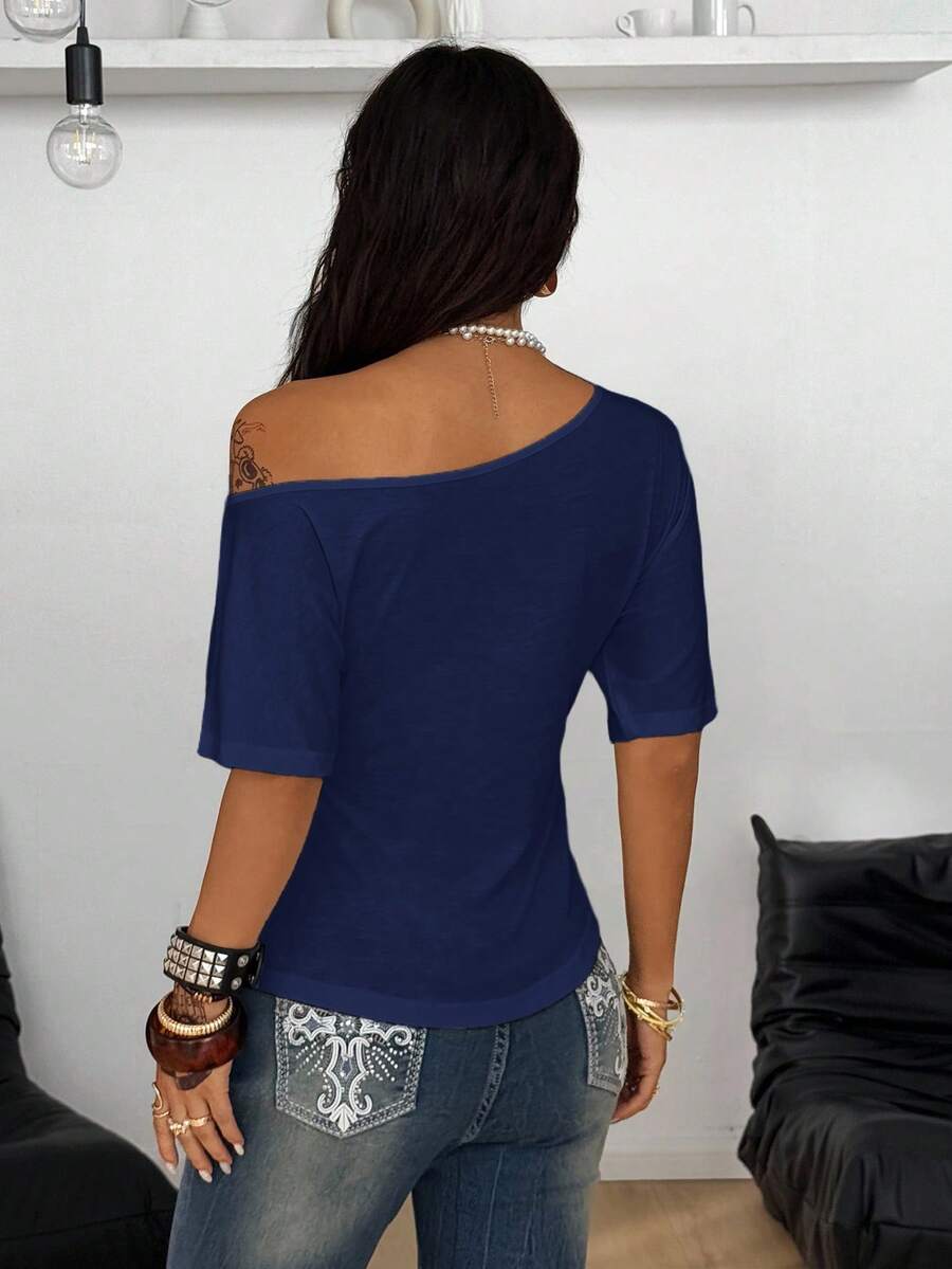 Slim Fit Asimetrična Bluza