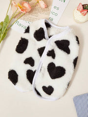 PETSIN 1pc Pet Cat Dog Universal Cute Black And White Love Pattern Printed Double Sided Elastic Plush Comfortable Warm Open Button Dog Sleeveless Jacket