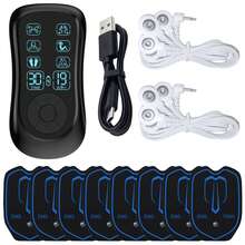 Dual Output TENS Pulse Massager, EMS Pulse Massage Technology, 6 Massage Modes, 19 Intensity Levels