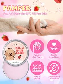 GJYC PET 6 Soothing Formula Dog Paw & Nose Balm - Repair Dry Cracked Paws & Nose | With Shea Butter & Coconut Oil | All Season Protection