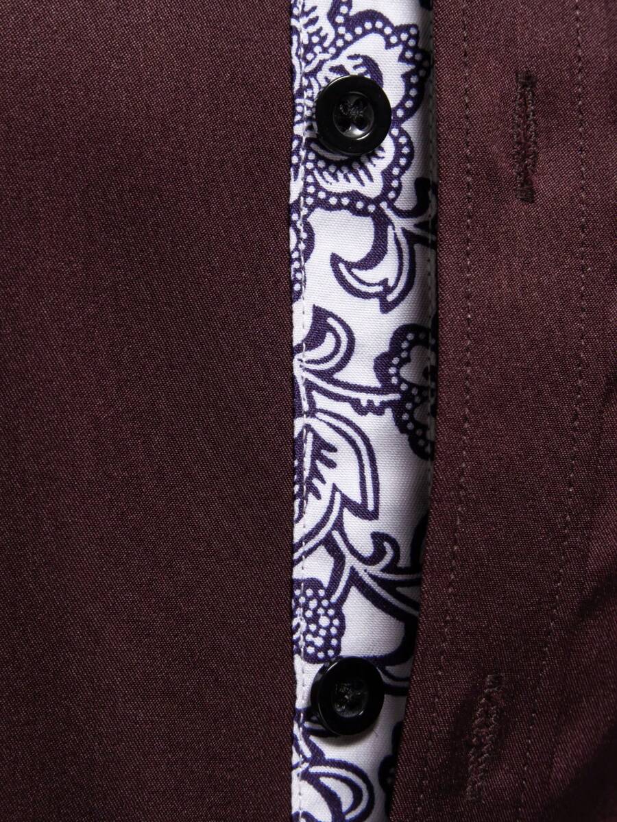 Muška formalna košulja dugih rukava sa patchwork printom
