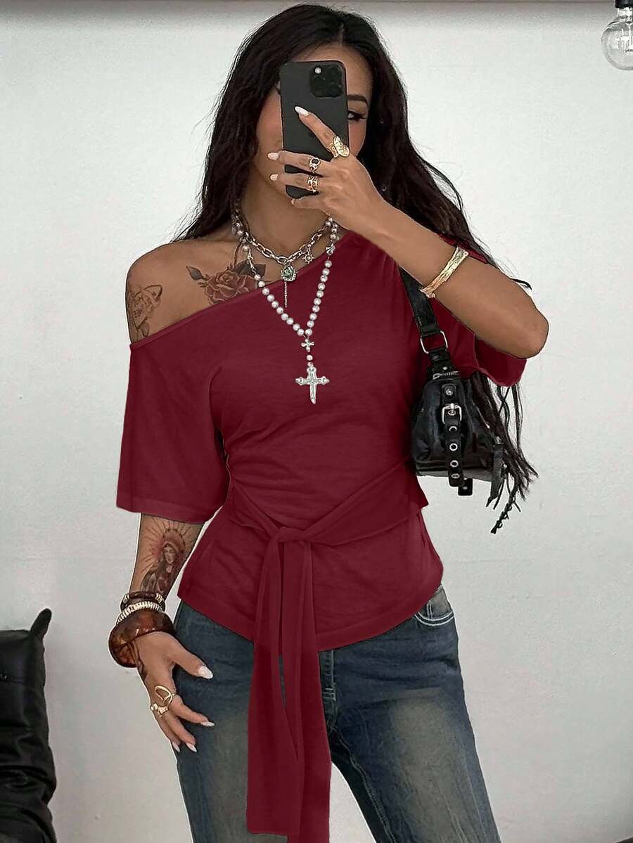 Slim Fit Asimetrična Bluza