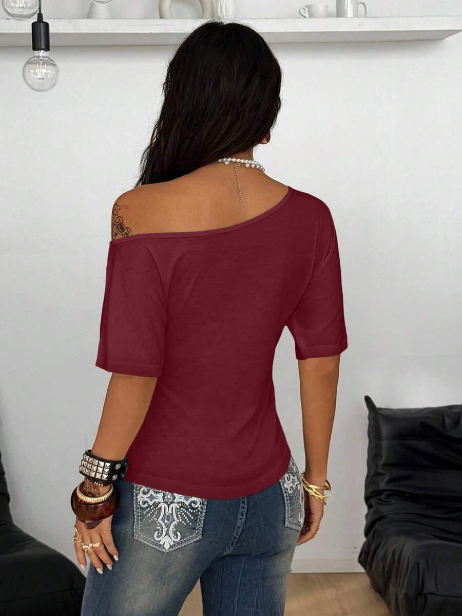 Slim Fit Asimetrična Bluza
