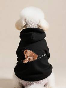1pc Small Size Pet Sweatshirt, Warm Winter Fleece Clothing For Cats, Poodles, Teddy Bears, Autumn/Winter Outfit For Small Dogs & Puppies, Anti-Shedding For Munchkin & Ragdoll Cats