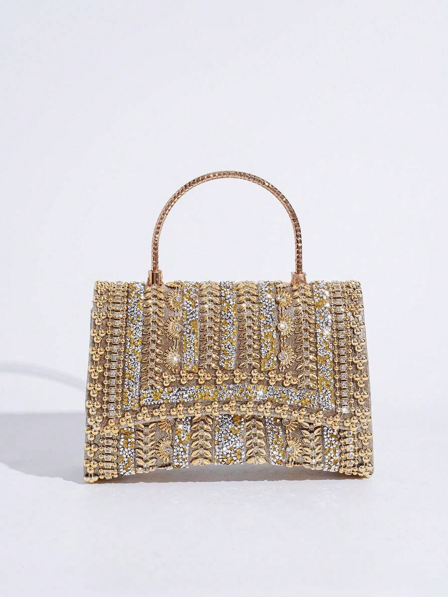 Torba sa šljokicama i kristalima, elegantna