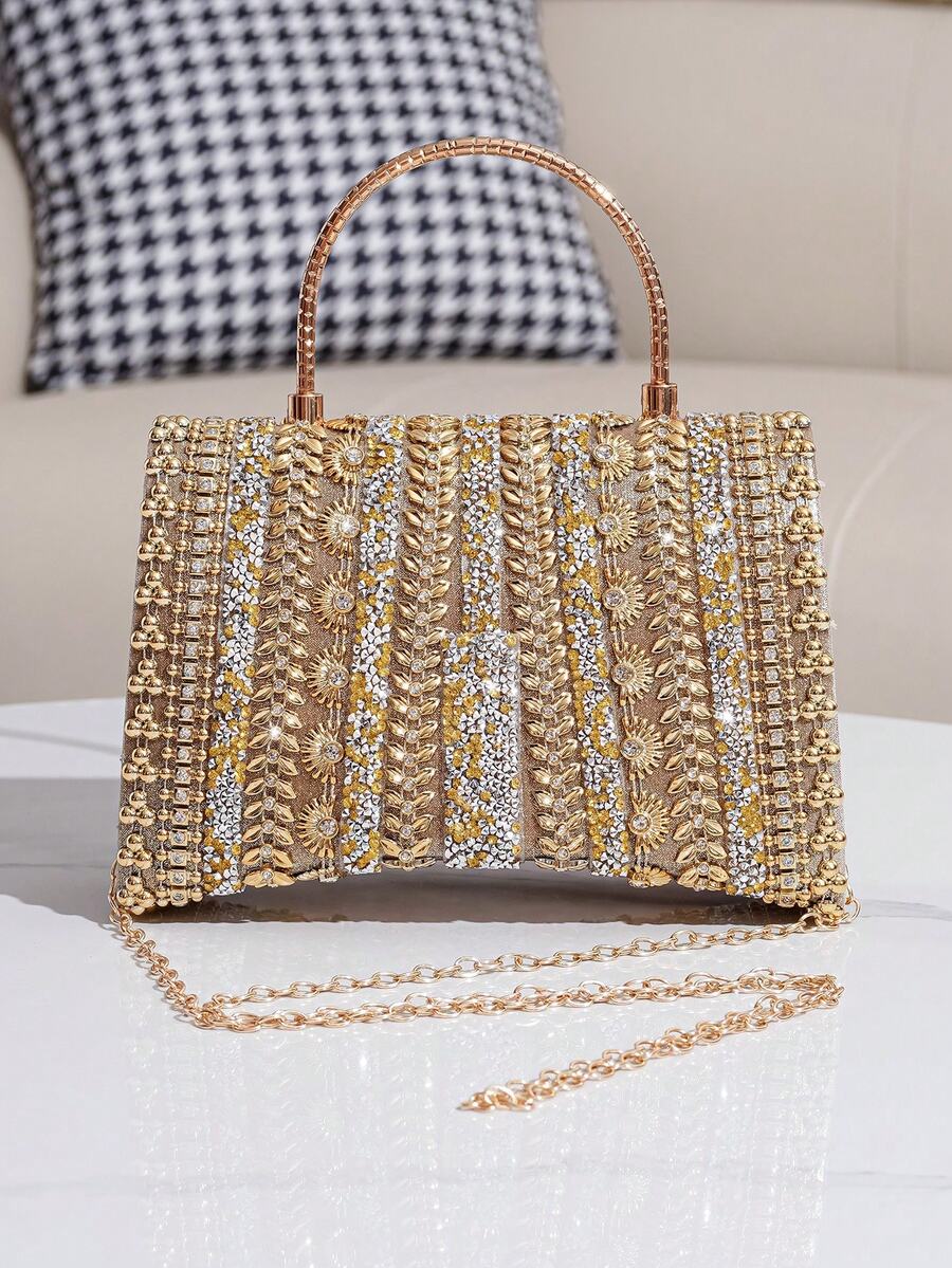 Torba sa šljokicama i kristalima, elegantna