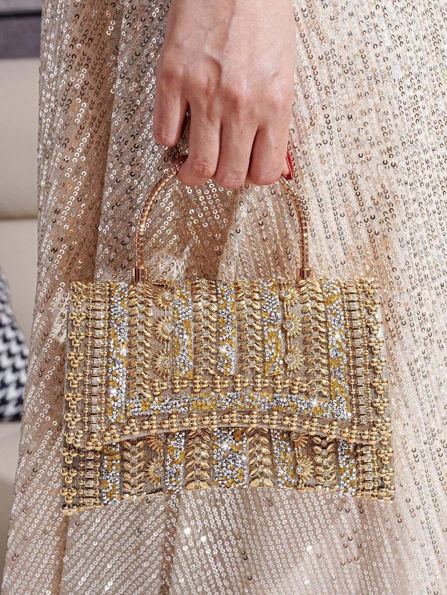 Torba sa šljokicama i kristalima, elegantna