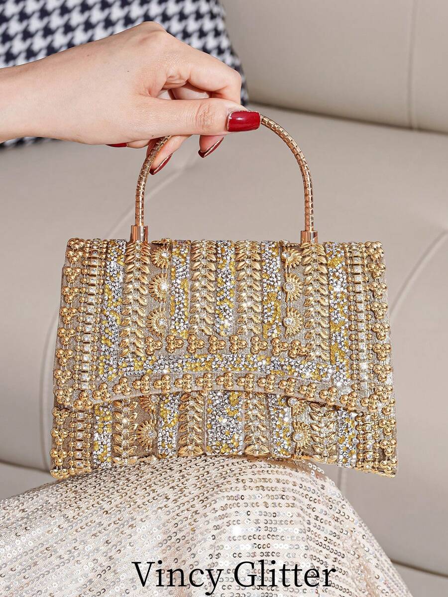 Torba sa šljokicama i kristalima, elegantna
