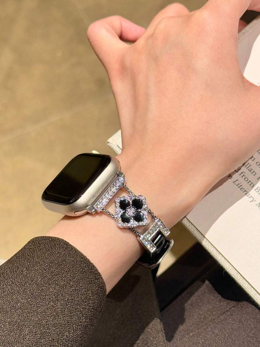 ženski zlatni sjajni kaiš za pametni sat sa  dijamantskim detaljima,  pogodan za Apple Watch 38/40/41/42/44/45/46/49mm