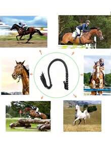 95cm Soft PU Leather Handle Professional Horse Whip, Riding Crop, Snake Whip, Training Whip, Handwoven Reusable Horse Whip, Suitable For Training, Practice And Outdoor Games, Easy To Use And Handle Equestrian Accessory, Prop