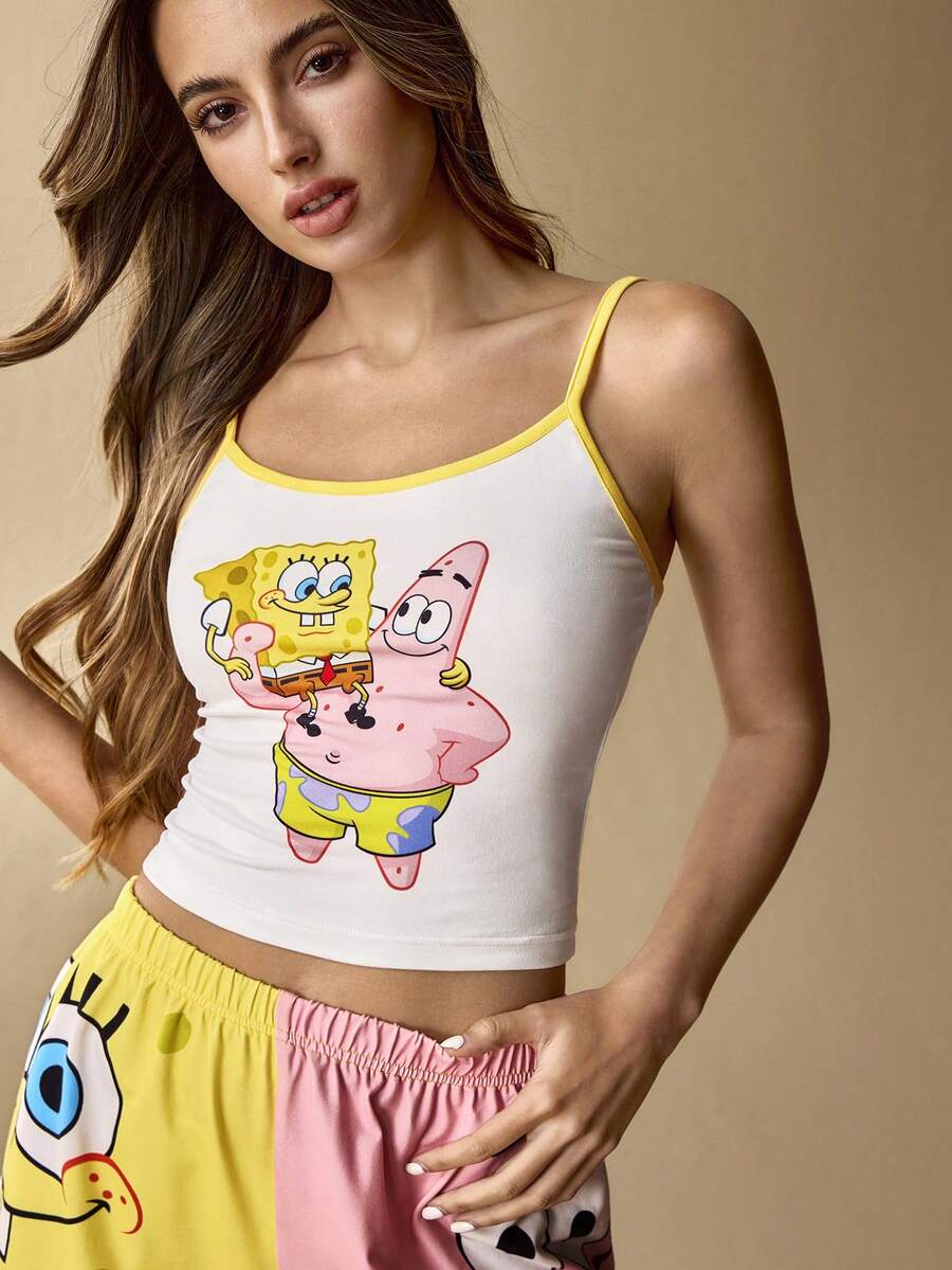 Care Bears Ženski ležerni set za spavanje sa topom na bretele i šorts