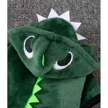 1pc Cute Green Dinosaur Transformation Pet Clothes, Warm Outfit For Small Dogs Like Teddy, Poodle, Christmas Gift For Pets