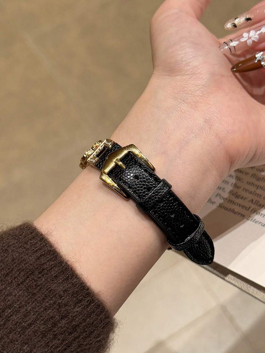ženski zlatni sjajni kaiš za pametni sat sa  dijamantskim detaljima,  pogodan za Apple Watch 38/40/41/42/44/45/46/49mm
