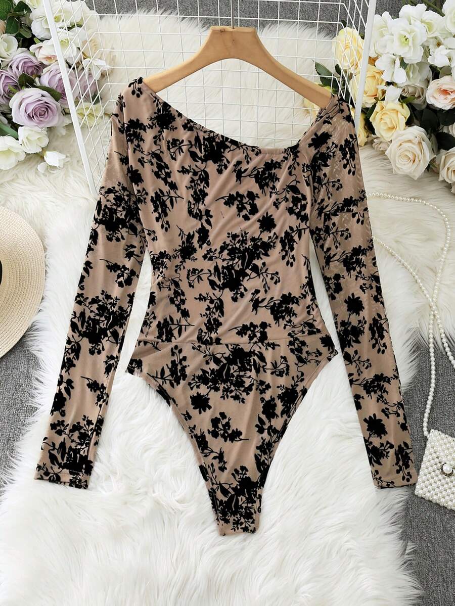 Ženski modni providni mrežasti body sa leopard printom
