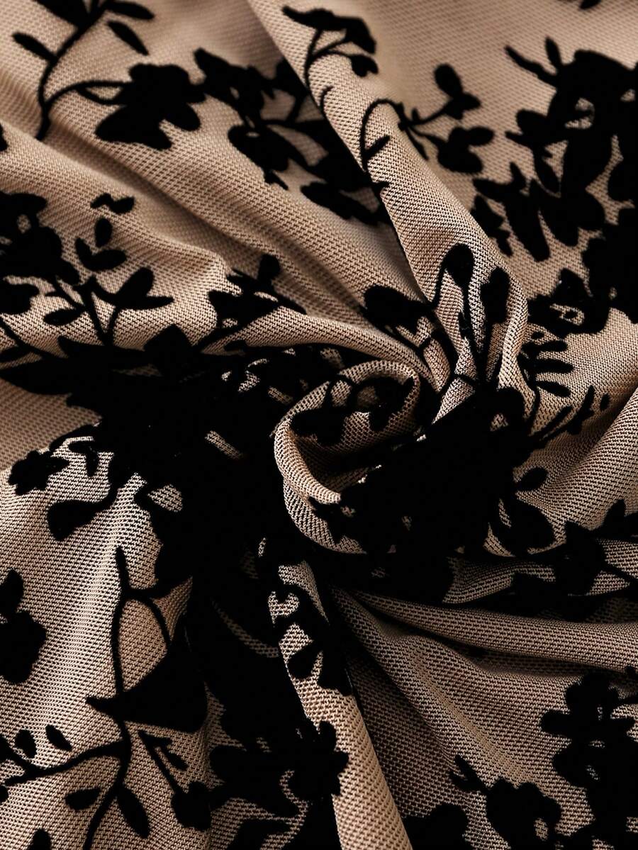 Ženski modni providni mrežasti body sa leopard printom