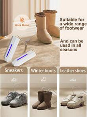 Teckwe Electric Shoe Dryer, Boot Dryer, Portable Footwear Dryer Machine With Hours Timer For Rainy Seasons, Warmer Drying For Shoes, Gloves, Socks, Ski Boots, White